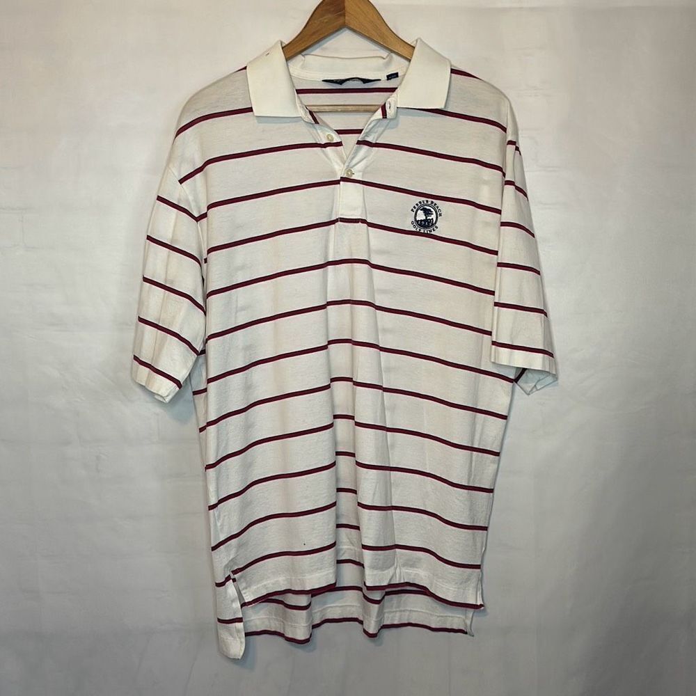 Polo Golf Ralph Lauren Pebble Beach Golf Shirt Men's Size Large Red White Blue